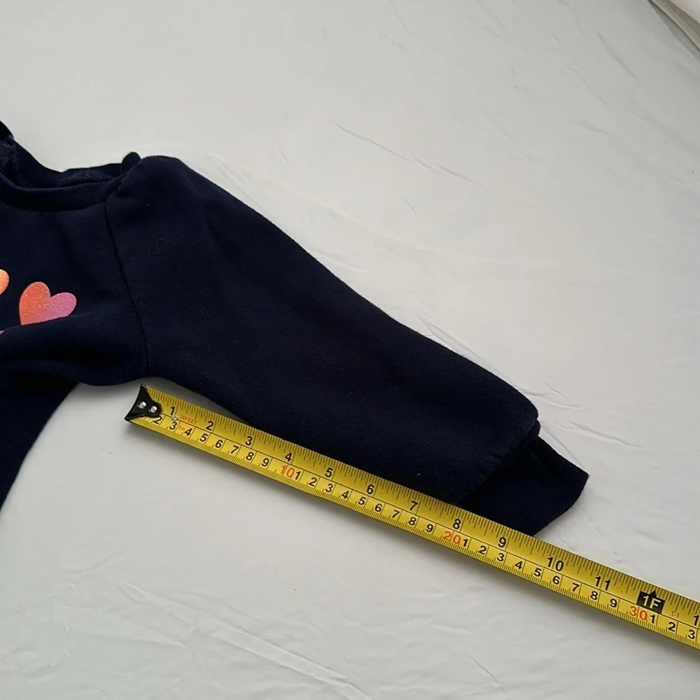 Gap navy blue multicolor heart graphic long sleeve crew neck pullover sweatshirt
